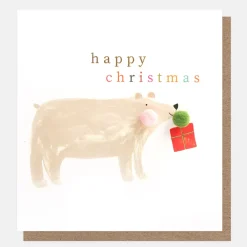 Polar Bear Mini Poms Christmas Card>Caroline Gardner Sale