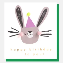 Rabbit In Party Hat Birthday Card>Caroline Gardner Outlet