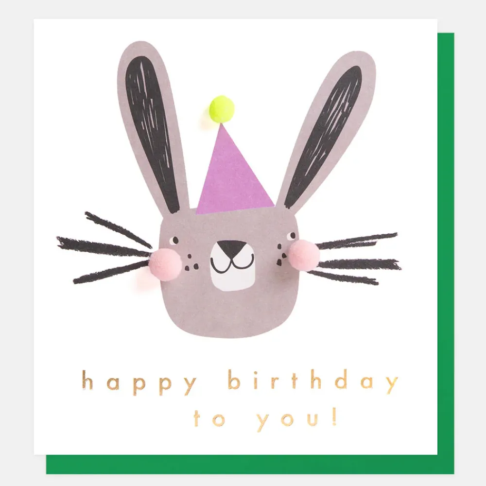 Rabbit In Party Hat Birthday Card>Caroline Gardner Outlet