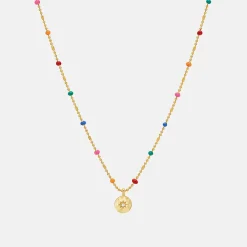 Rainbow Beaded Pendant Necklace>Caroline Gardner Best Sale