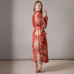 Red Chrysanthemum Dressing Gown>Caroline Gardner Cheap