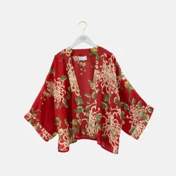 Red Chrysanthemum Short Kimono>Caroline Gardner Discount