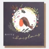 Robin & Wreath Charity Christmas Card Pack of 8>Caroline Gardner New