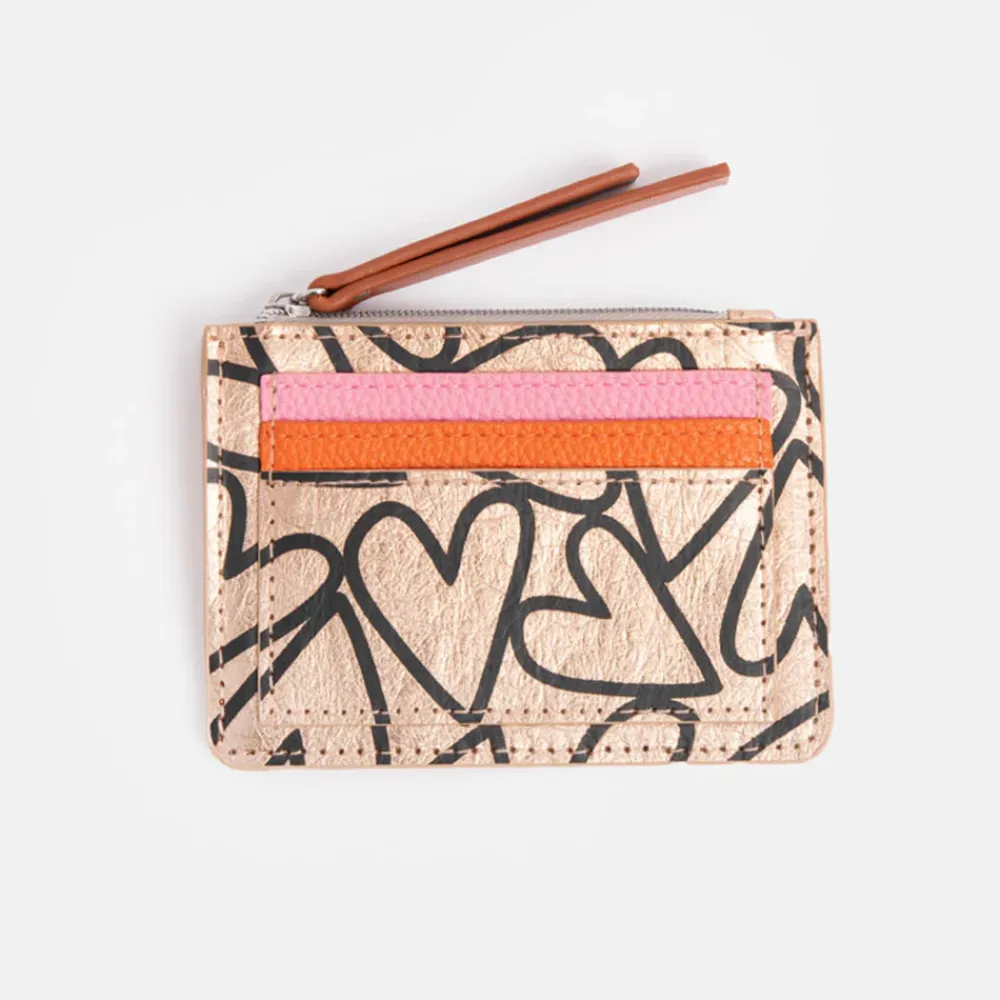 Rose Gold Hearts Short Patch Purse>Caroline Gardner Cheap