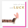 Sausage Dog & Heart Good Luck Card>Caroline Gardner Cheap