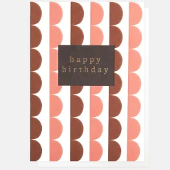 Scalloped Stripe Happy Birthday Card>Caroline Gardner New