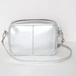 Silver Leather Camera Bag><noscript><img width=