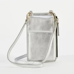 Silver Leather Phone Bag>Caroline Gardner Store