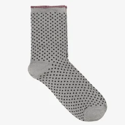 Silver Small Dot Sparkle Socks><noscript><img width=