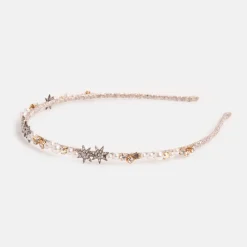 Silver Stars & Pearls Headband>Caroline Gardner Cheap