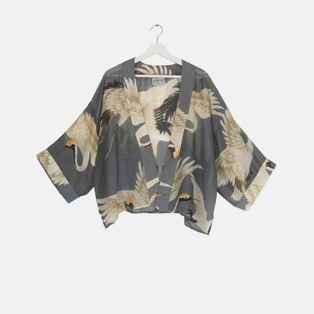 Slate Grey Stork Short Kimono>Caroline Gardner Flash Sale