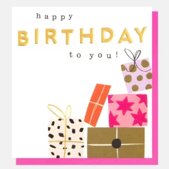 Stack of Presents Birthday Card>Caroline Gardner Fashion