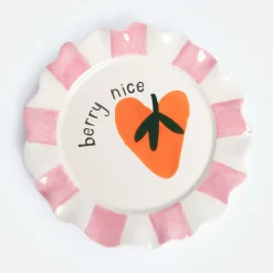 Strawberry Heart Ceramic Plate>Caroline Gardner New