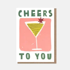 Stripy Cocktail Cheers To You Card>Caroline Gardner Sale