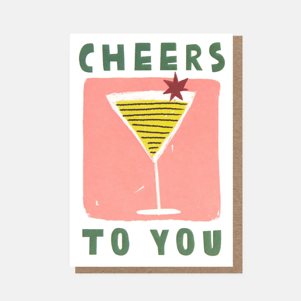 Stripy Cocktail Cheers To You Card>Caroline Gardner Sale