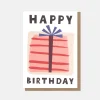 Stripy Present Happy Birthday Card>Caroline Gardner Clearance