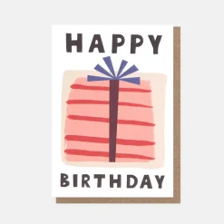 Stripy Present Happy Birthday Card>Caroline Gardner Clearance