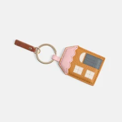 Tan/Pink House Keyring>Caroline Gardner Outlet