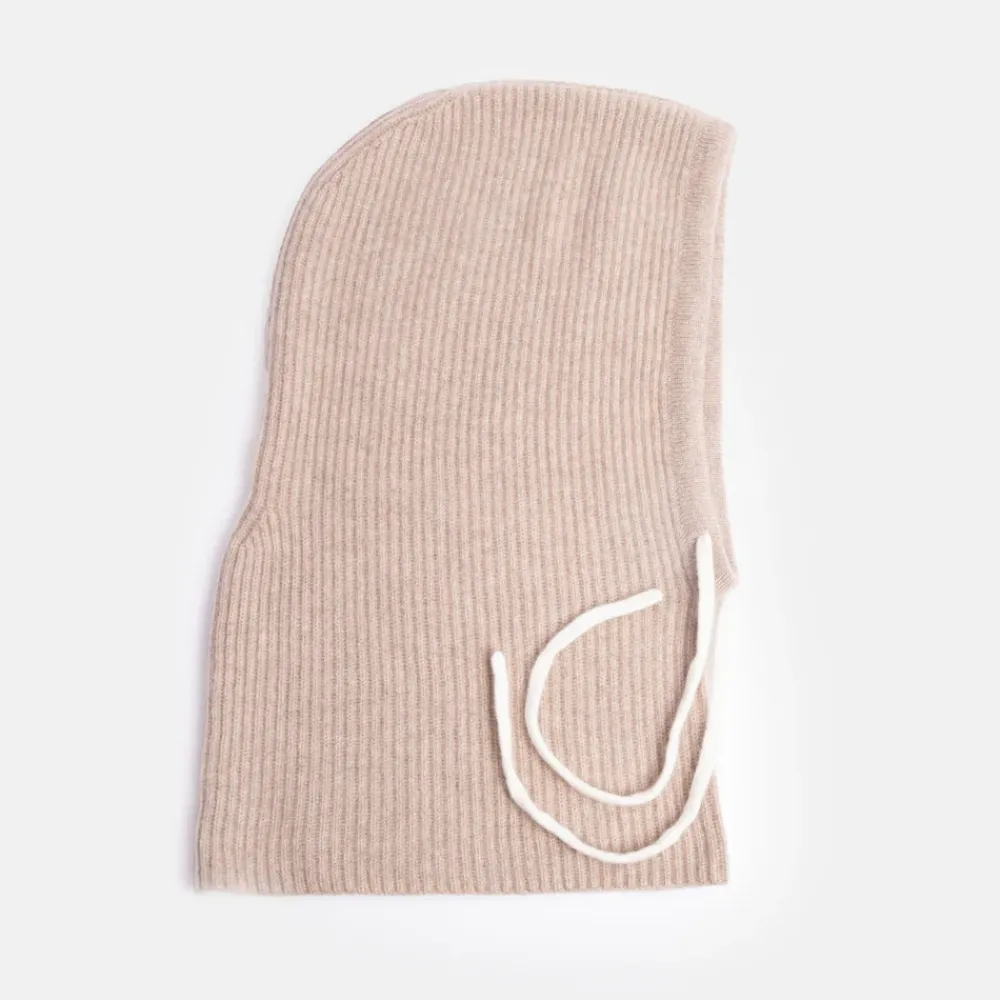 Taupe Cashmere Balaclava Hood>Caroline Gardner Clearance