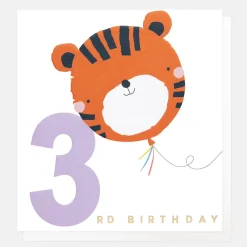 Tiger Balloon 3rd Birthday Card>Caroline Gardner Flash Sale
