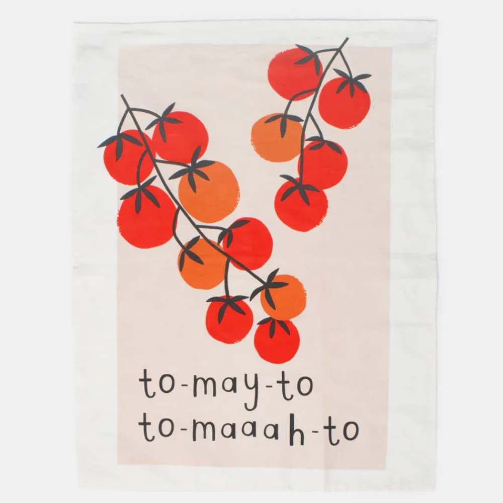 Tomato/Mono Hearts Tea Towel Set of 2>Caroline Gardner Best Sale