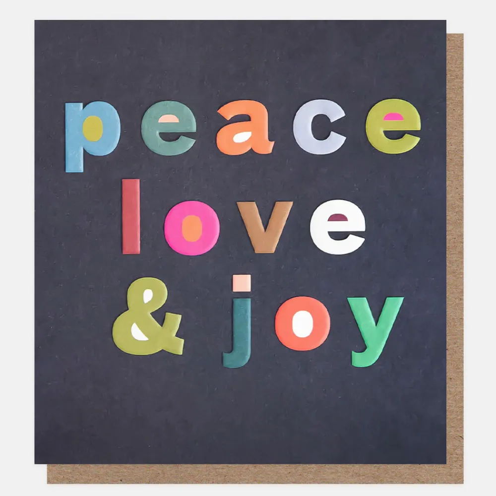 Tree and Peace Love & Joy Mixed Charity Christmas Cards Pack of 8>Caroline Gardner Cheap