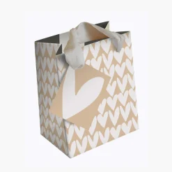 White Hearts Kraft Medium Gift Bag>Caroline Gardner Outlet