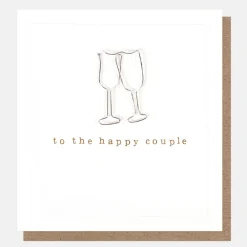Wire Champagne Flutes Happy Couple Card>Caroline Gardner Shop