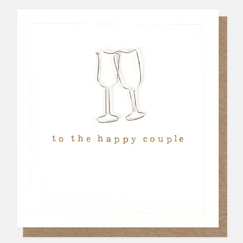 Wire Champagne Flutes Happy Couple Card>Caroline Gardner Shop