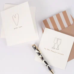 Wire Champagne Flutes Happy Couple Card>Caroline Gardner Shop