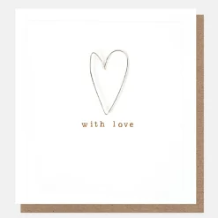 Wire Heart With Love Card>Caroline Gardner Shop